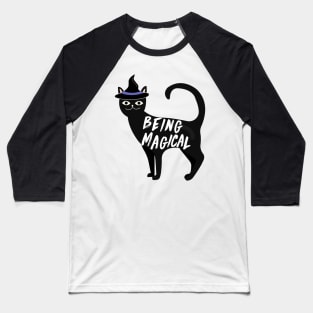 Being Magical Cat Baseball T-Shirt